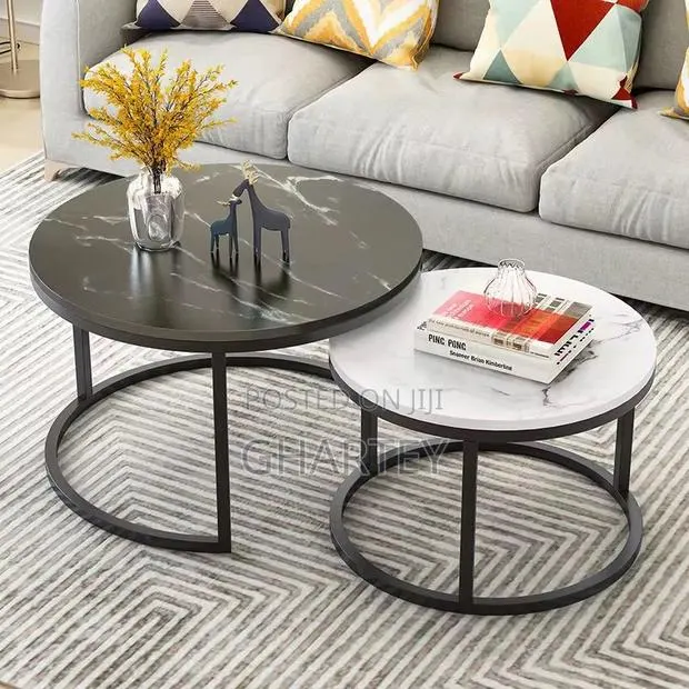 Luxury 2 Pieces Coffee Table/Center Table Available - Black & White · Photo 1