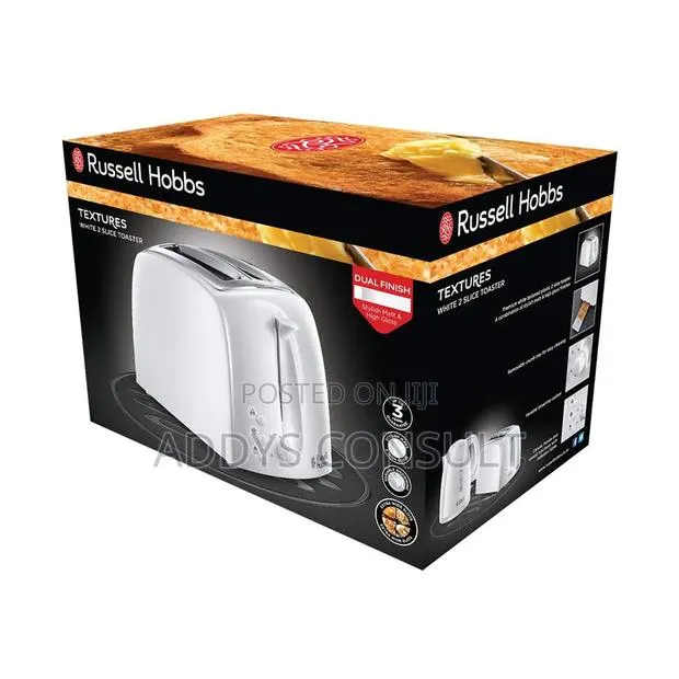Russell Hobbs Textures 2 Slice Toaster- White · Photo 1