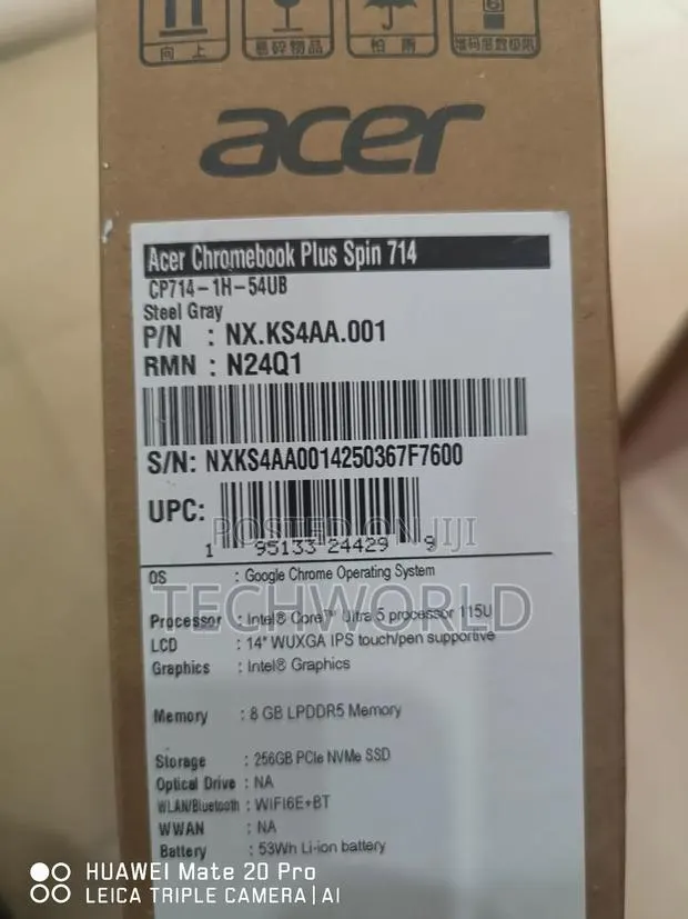 New Laptop Acer Chromebook 714 CB714 8GB Intel Core Ultra 5 SSD 256GB