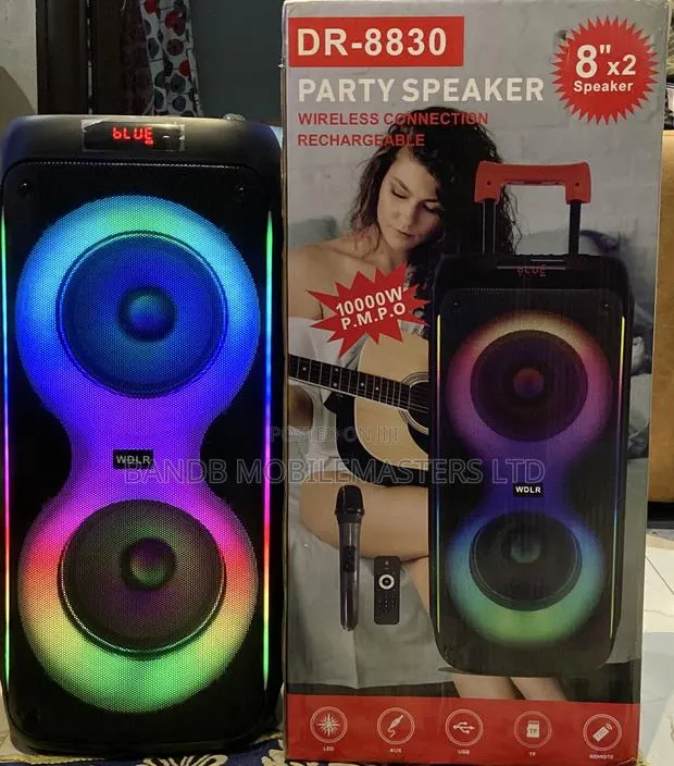 DR-8830 Party Speaker With Microphone, Bluetooth, USB, TF Card Remote · Photo 1