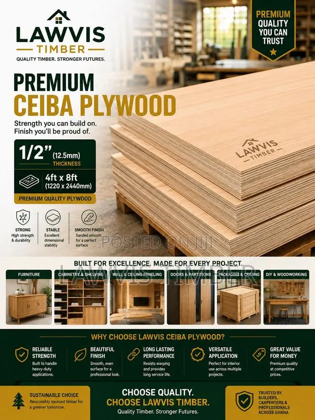 1/2” Ceiba Plywood | 12.5 Mm | Smooth, Strong Reliable · Photo 1