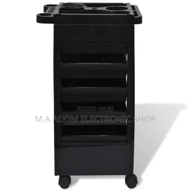 4 Tier Trolley Salon Spa Storage Cart - Black · Photo 1