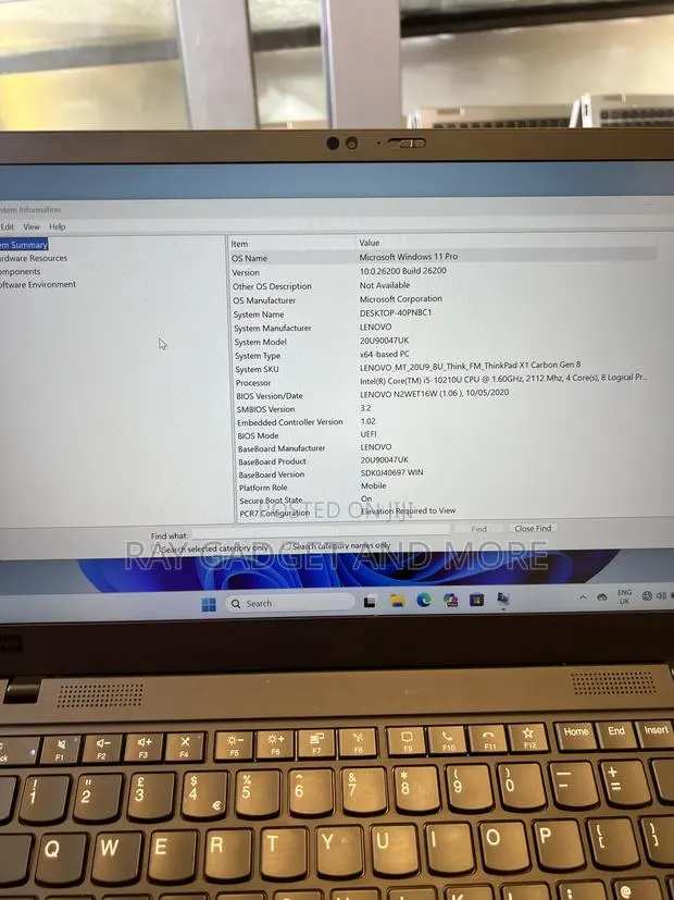 Laptop Lenovo ThinkPad X1 Carbon 8GB Intel Core i5 SSD 256GB · Photo 1