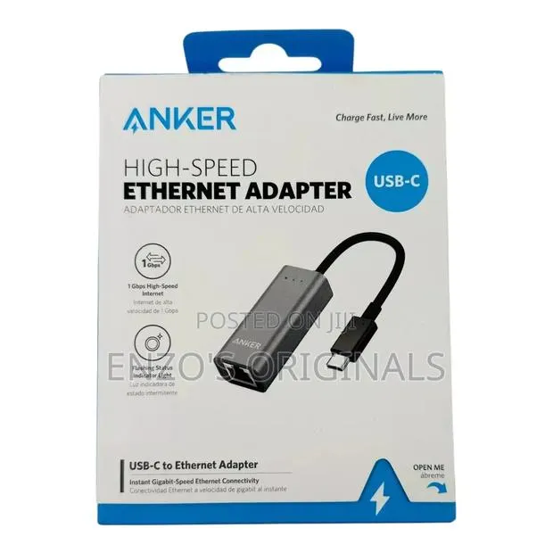 Usb-C to Lan Network Rj45 Gigabit Ethernet Adapter Anker Brand · Photo 1