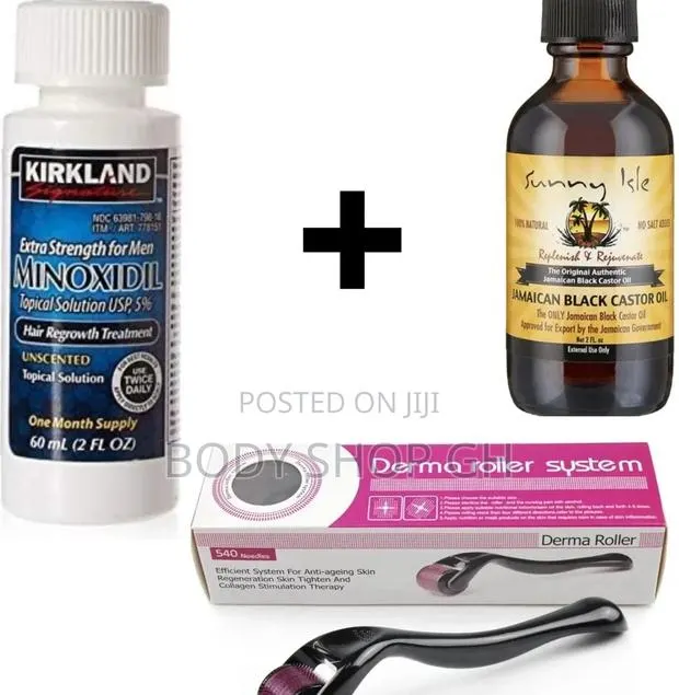 Hairline + Beard Growth Pack-[Kirkland +Castor Oil +Roller] · Photo 1