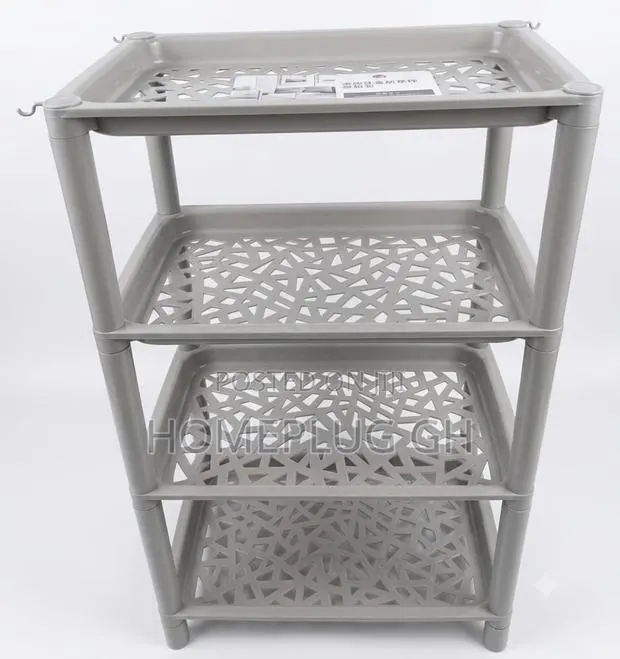 4-Tier Plastic Storage Shelf Rack · Photo 1