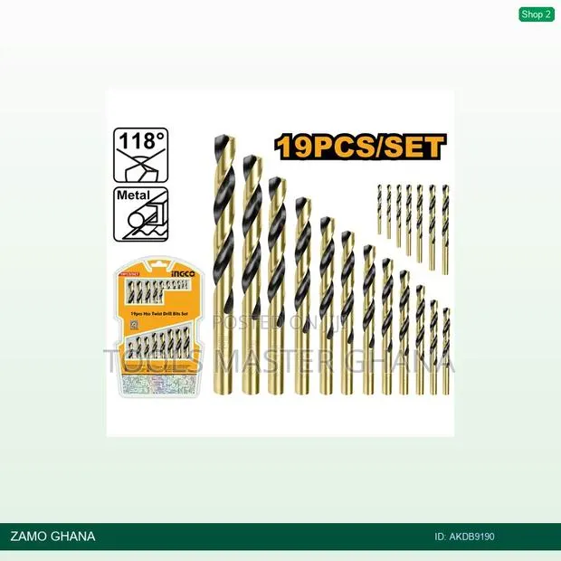 19pcs HSS Twist Drill Bits - Akdb9190 · Photo 1
