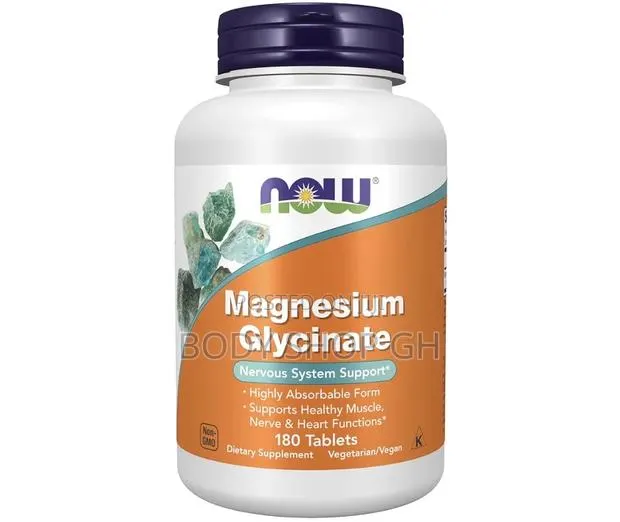 Now Magnesium Glycinate 100 Mg, Highly Absorbable Form, 180 Tablets · Photo 1