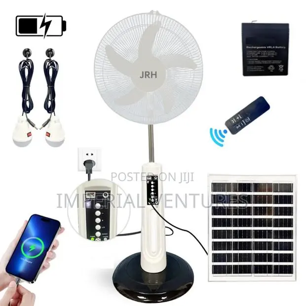 All in One Solar and Electricity Rechargeable Fan · Photo 1