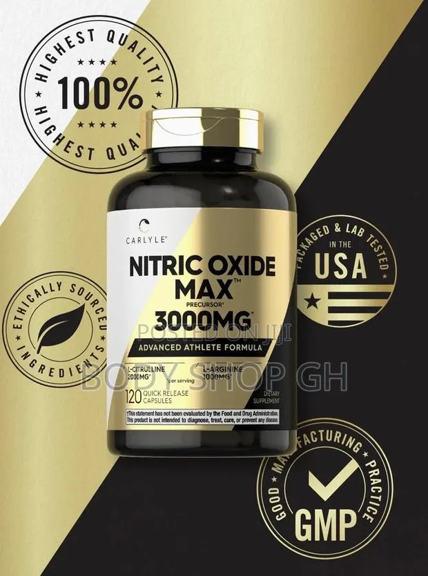 Nitric Oxide Max 3000mg | 120 Caps| With L-Arginine + L-Citrulline · Photo 1