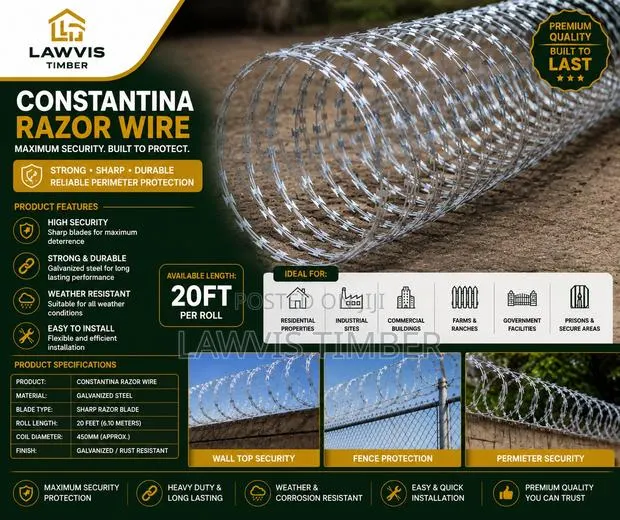 20ft Concertina Razor Wire | Galvanized Security Fence Wire · Photo 1