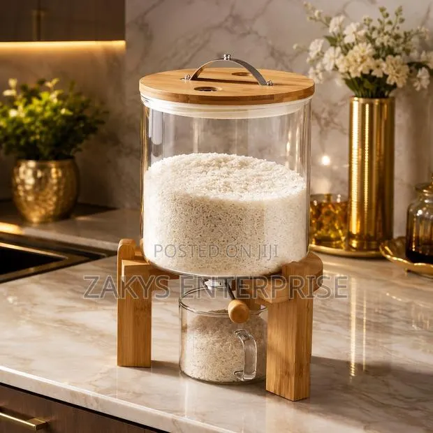 Luxury Glass Rice Dispenser 5kg · Photo 1