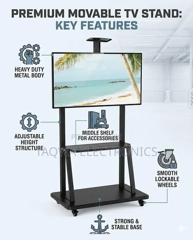 With Wheels for 32-75 “ Universal Movable Tv Stand · Photo 1