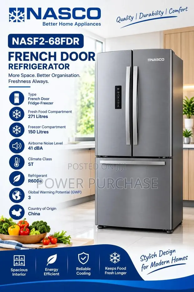 NASCO NASF2-68FDR Double-Door Refrigerator · Photo 1
