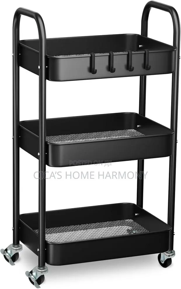 3-Tier Multi-Purpose Rolling Utility Cart · Photo 1