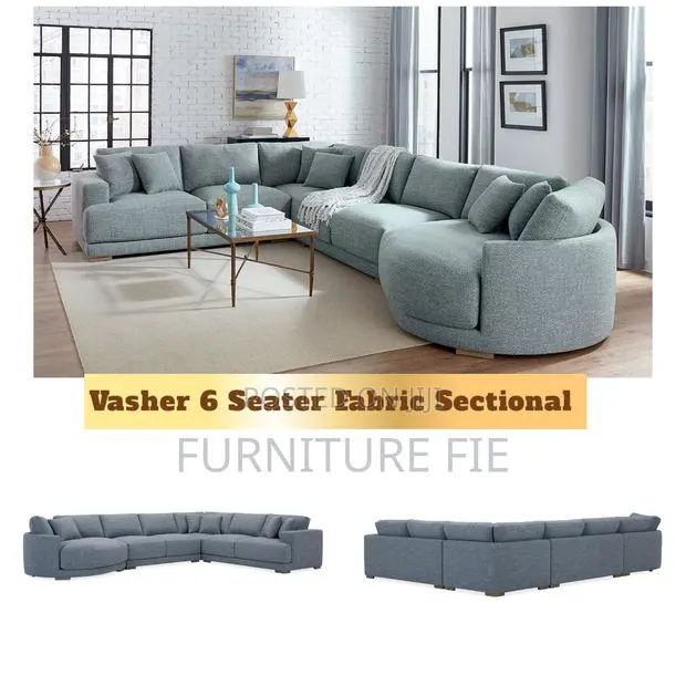 Vasher 166” 6 Seater Fabric Sectional Sofa With Cuddler.Usa. · Photo 1