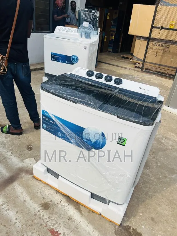 Check Out Midea 12kg Spin Dry Washing Machine(Transparent Lid)White. · Photo 1