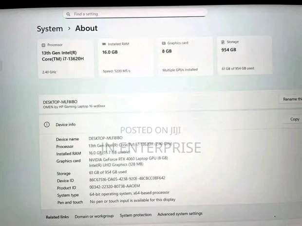 New Laptop HP Omen 16 16GB Intel Core i7 SSD 1T · Photo 1
