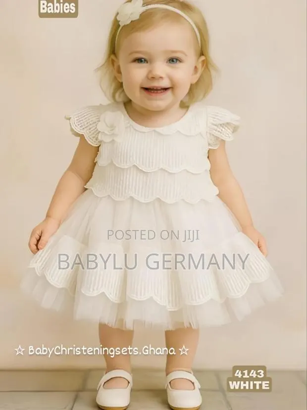 Premium Quality White Dress , Shoe and Leggings Set Newborn - 9 Months · Photo 1