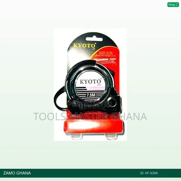 Kyoto 3m Tape Measure 16mm Silver/Black (Piece) - Hf-3c6w · Photo 1