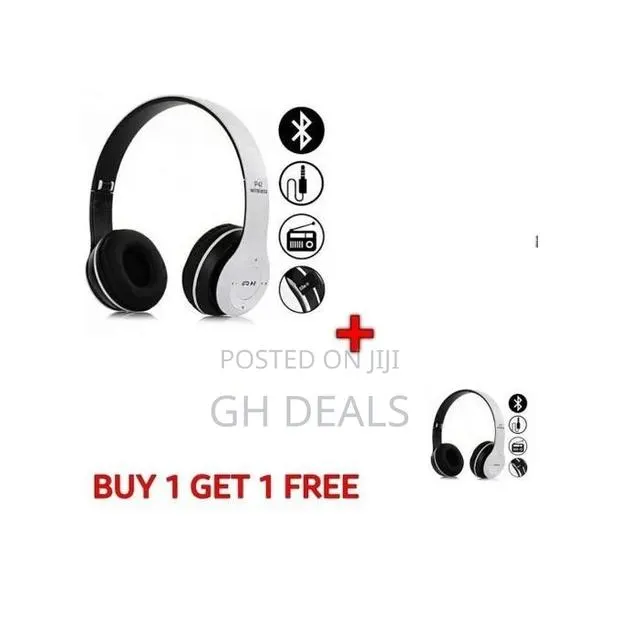 P47 Wireless Bluetooth Headphone Buy 1 Get 1 Free - White · Photo 1
