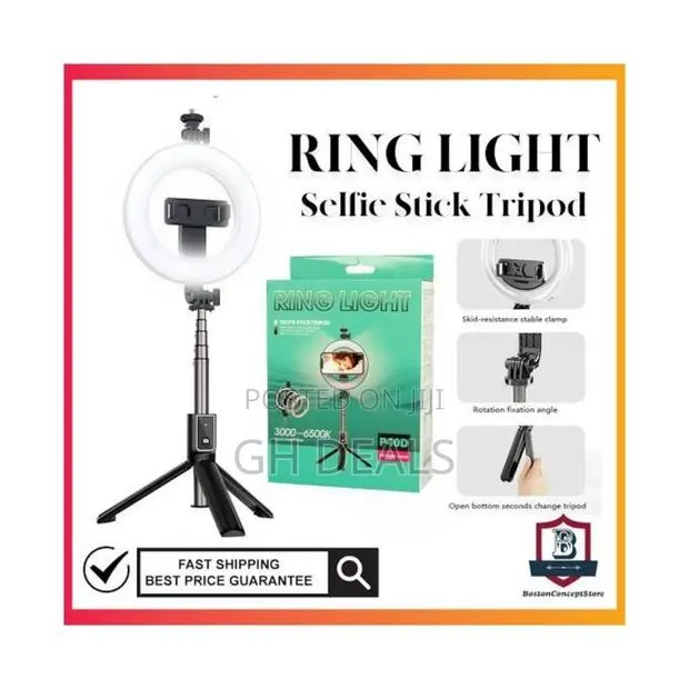 Selfie Stick Tripod With Ringlight · Photo 1