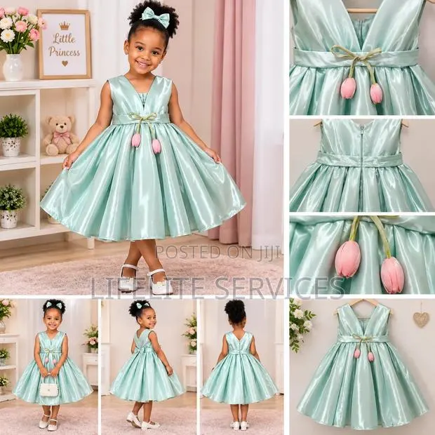 Baby Girl Elegant Dress With Big Bow and Tulle Decoration · Photo 1
