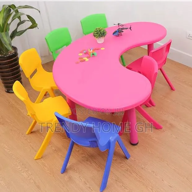 Moon Shape Kids Study Table Fun Educational Desk · Photo 1