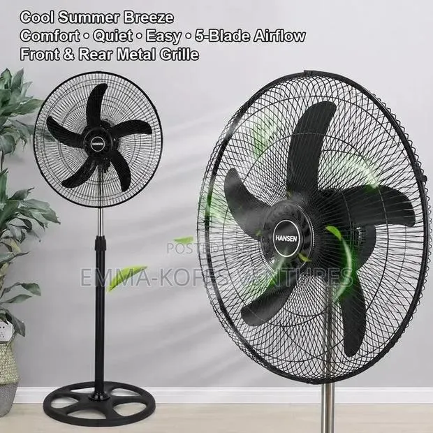 Hansen 18 Inch 3-Speed Low Noise Standing Fan - Black · Photo 1