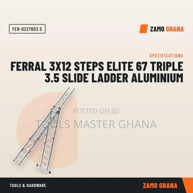 Ferral 3X12 Steps Elite 67 Triple 3.5 Slide Ladder Alu - FER-.5 · Photo 1