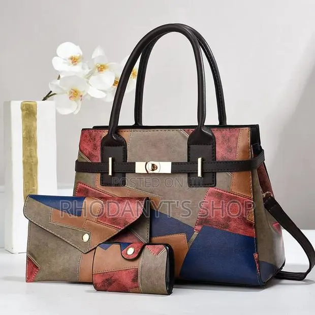 3-in-1 Vintage Patchwork Handbag Set With Shoulder Strap Wallets · Photo 1