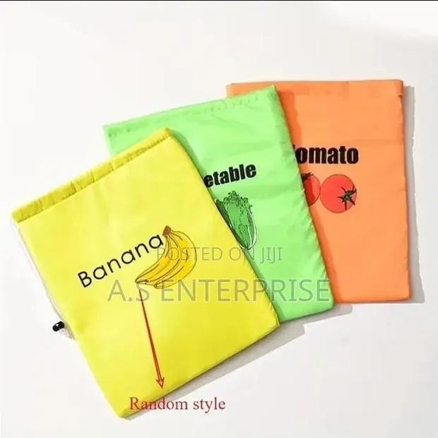 3pcs Insulated Reusable Fresh Produce Drawstring Storage Bags