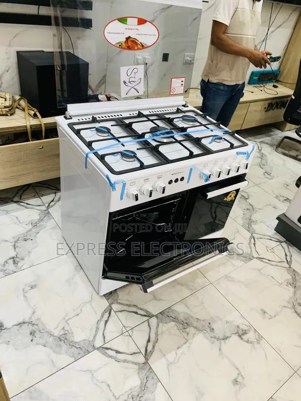 Newly Sealed in Box Gas Cooker Oven White 5burner 60/90 Midea Tech · Photo 1