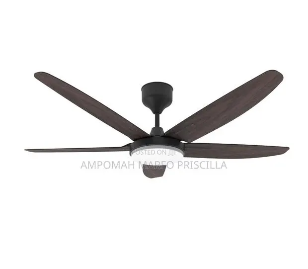 5blade Ceiling Fan With Light Dark Wood · Photo 1