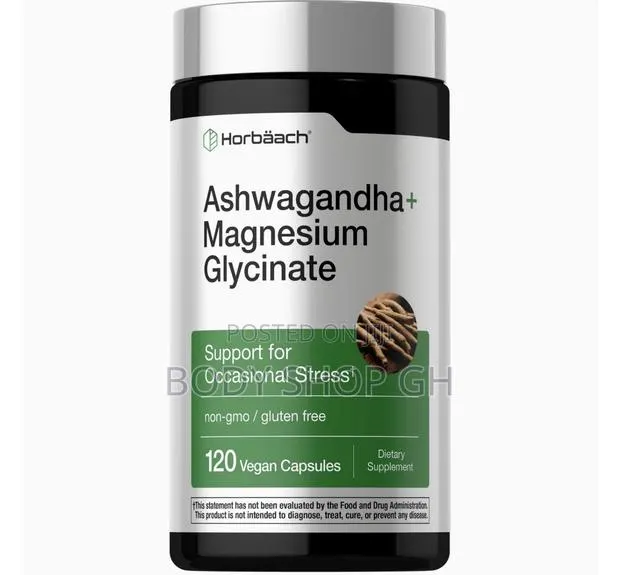 Horbäach Ashwagandha and Magnesium Glycinate | 120 Vegan Capsules · Photo 1