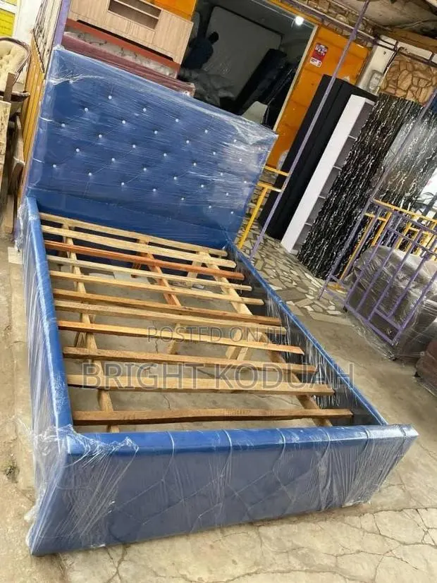 Blue Batten Double Bed Frame · Photo 1