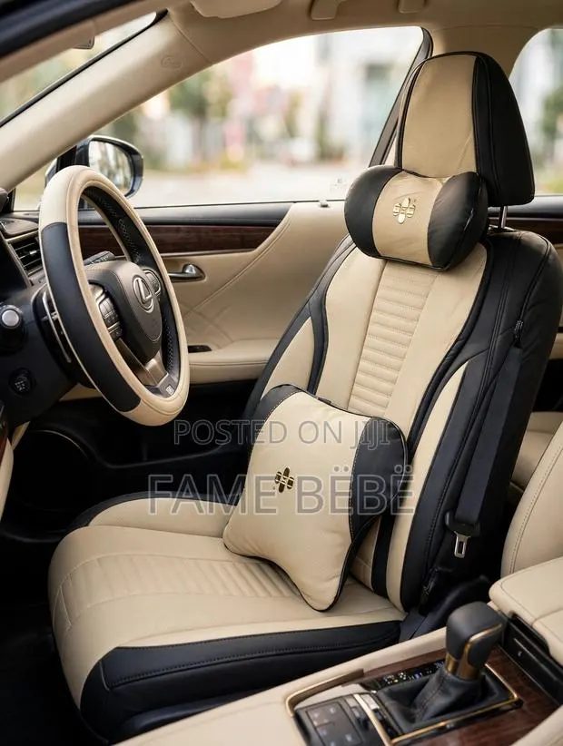 Luxury Beige Black Executive Seat Cover — Full Set · Photo 1