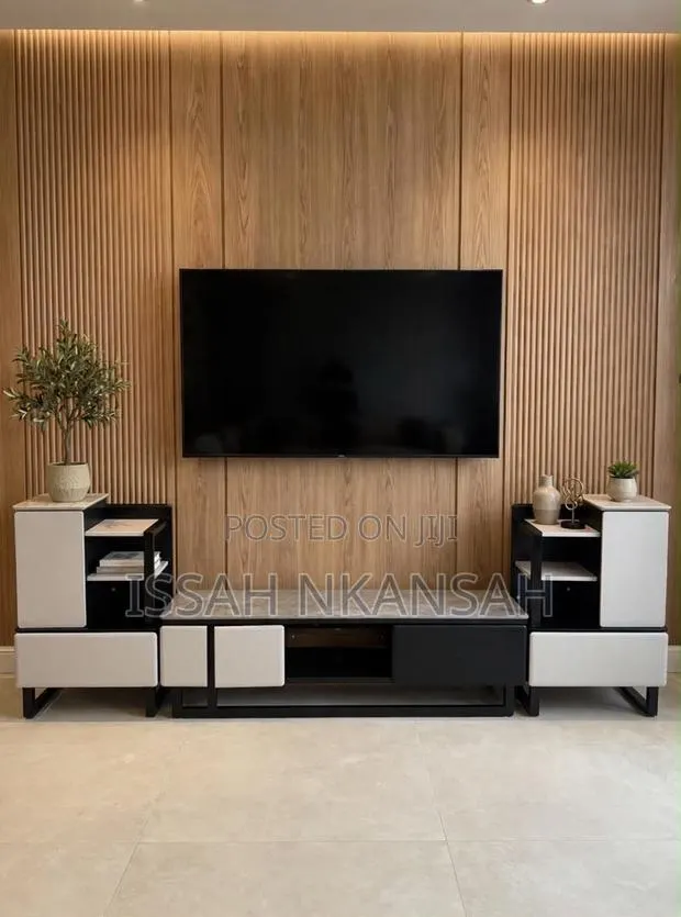 TV STAND With Grey Marble Top Set · Photo 1