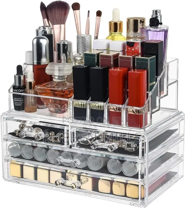 4-Drawer Transparent Plastic Acrylic Makeup Jewelry Storage Box · Photo 1
