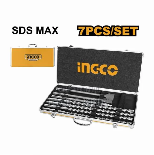 7 PCS SDS Max Hammer Drill Bit and Chisel - Akd5075 · Photo 1