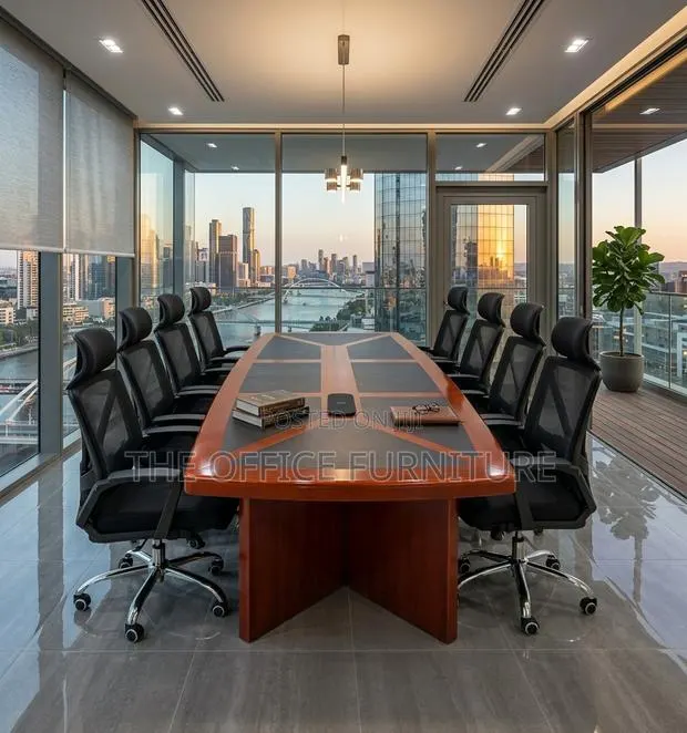 Executive Mahogany Veneer Boardroom Conference Table · Photo 1
