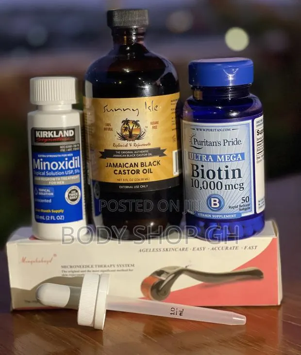 Hairline and Beard Growth Pack - Kirkland Minoxidil + Roller · Photo 1