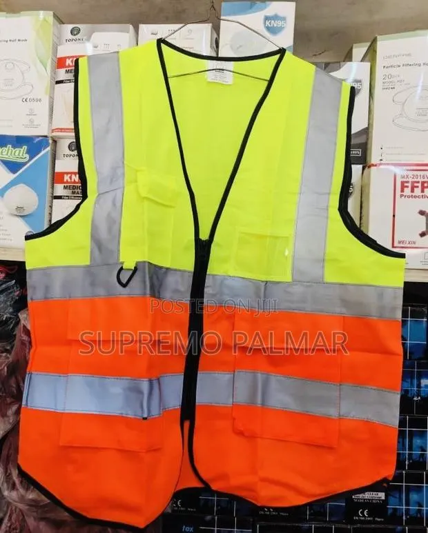Yellow & Orange Vis Reflective Workwear With Zipper & Utility Pockets · Photo 1