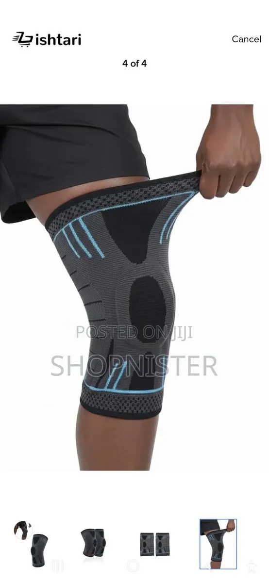Premium Knee Support Brace With Silicone Cushion Blue M · Photo 1
