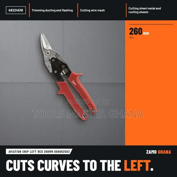 Aviation Snip Left Red 260Mm - · Photo 1