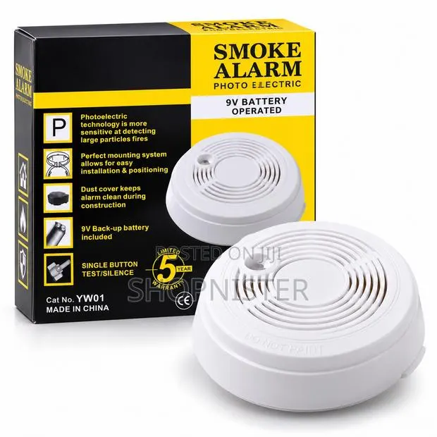Photoelectric Smoke Alarm – 9V Battery Operated Fire & Smoke Detector · Photo 1