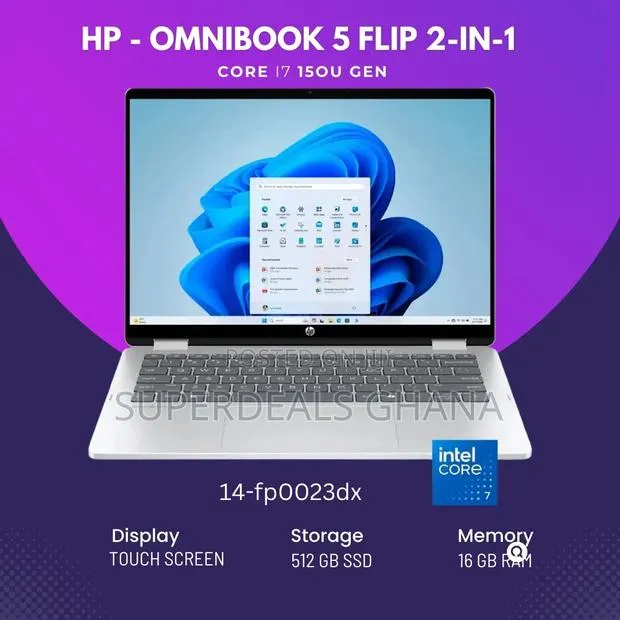 New Laptop HP OmniBook 5 Flip 14-fp0023dx 16GB Intel Core i7 SSD 512GB · Photo 1