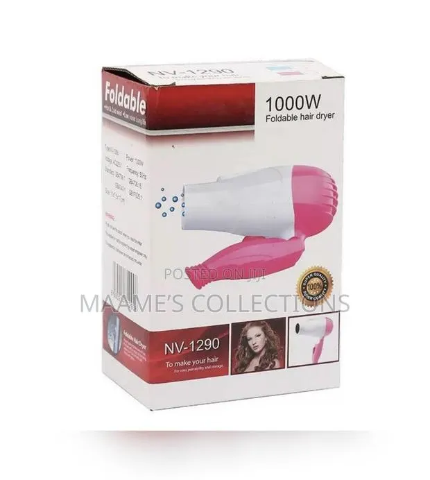 Nova NV-1290 1000W Foldable Hair Dryer – Compact & Powerful · Photo 1