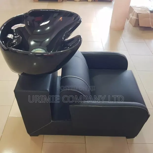 Solid Black All Leather Hair Washing Basin · Photo 2