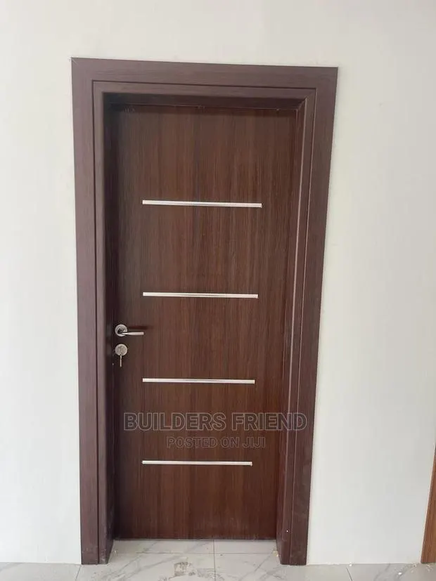 Executive Wooden Interior Door+Frame+Achitrave+Lock Complete · Photo 1